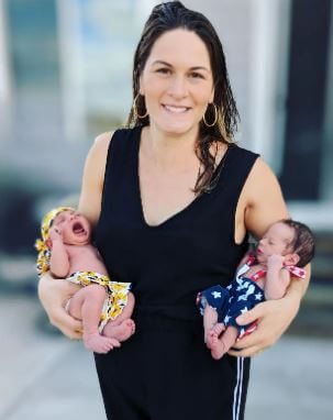 George Gray daughter Adeline Gray and twin grandchildren.